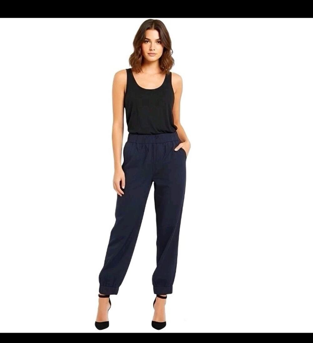 COS Navy Blue High Waist Tapered Casual Pants, Women's Size 8